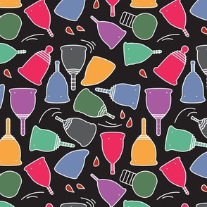 Menstrual Cups Brights Toon on Black