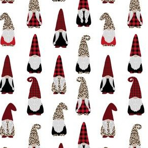 gnome fabric - tomten fabric, scandi gnome fabric, trendy gnomes fabric - leopard