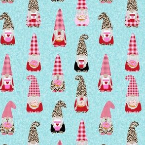 gnome fabric - tomten fabric, scandi gnome fabric, trendy gnomes fabric - leopard pink coffee and donuts