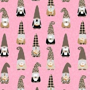 gnome fabric - tomten fabric, scandi gnome fabric, trendy gnomes fabric - leopard neutral pink