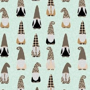 gnome fabric - tomten fabric, scandi gnome fabric, trendy gnomes fabric - leopard mint