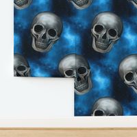 Galaxy skull blue SMALL