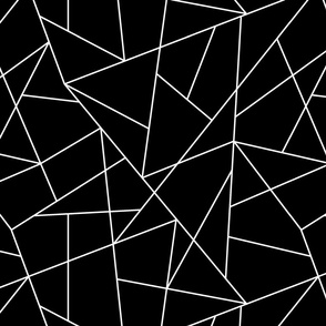 Random Geometric Lines Triangle Pattern | White on Black