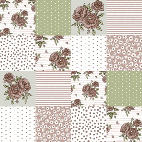 brown rose quilt fabric - quilt squares, quilt fabric, patchwork
