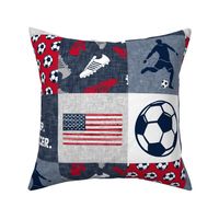 Eat. Sleep. Soccer - mens/ boys soccer wholecloth in red white and blue - USA - patchwork sports  - LAD20