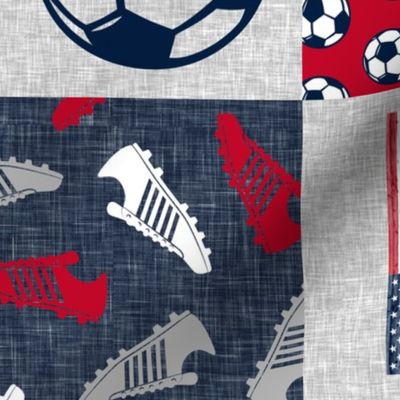 Soccer Patchwork - mens/ boys soccer wholecloth in red white and blue - USA - patchwork sports (90)  - LAD20