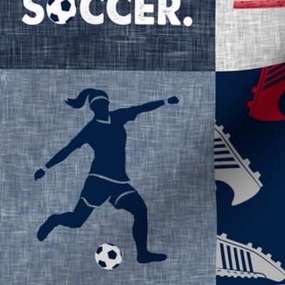 Eat. Sleep. Soccer - womens/girls soccer wholecloth in red white and blue - USA - patchwork sports  - LAD20