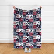 Eat. Sleep. Soccer - womens/girls soccer wholecloth in red white and blue - USA - patchwork sports  - LAD20