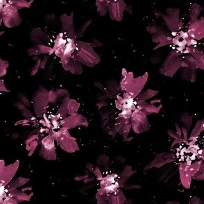 viva magenta florals on black p257-19-13