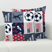 Eat. Sleep. Soccer - womens/girls soccer wholecloth in red white and blue - USA - patchwork sports (90)  - LAD20