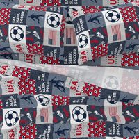 Eat. Sleep. Soccer. - mens/ boys soccer wholecloth in red white and blue - USA - patchwork sports (90)  - LAD20