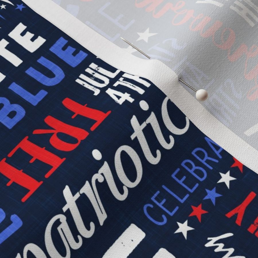 USA patriotic typography - navy - LAD20