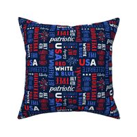 USA patriotic typography - navy - LAD20