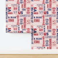 USA patriotic typography - pink - LAD20