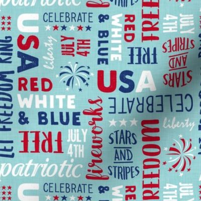 USA patriotic typography - blue - LAD20