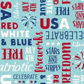 USA patriotic typography - blue - LAD20