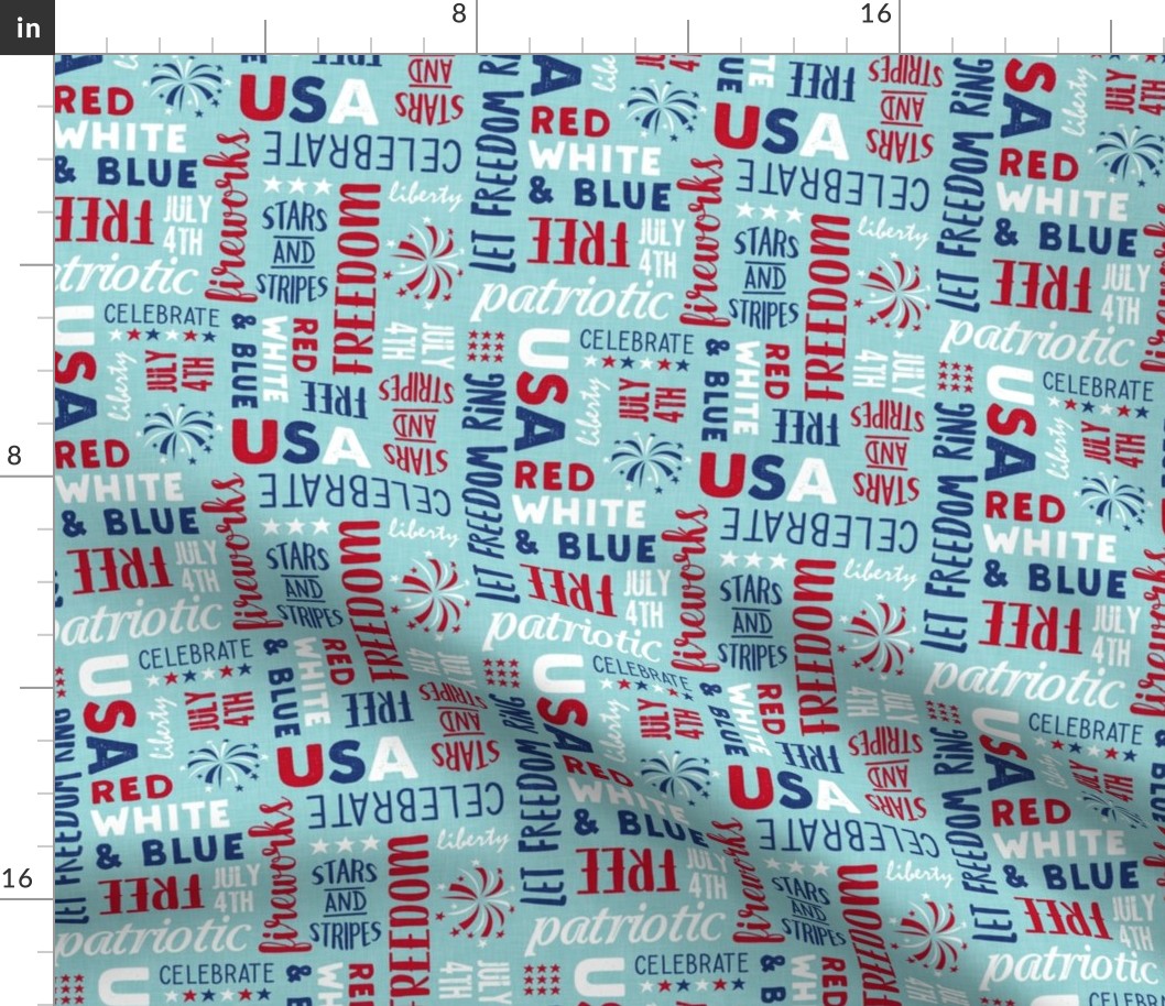 USA patriotic typography - blue - LAD20