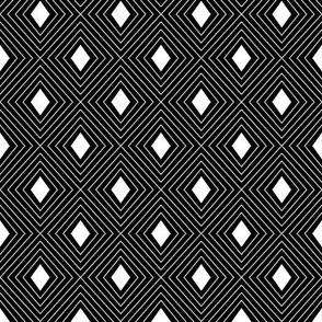 2" Nesting Diamonds Pattern | White on Black