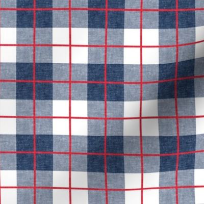 navy and red summer plaid - large check - LAD20