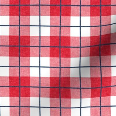red white and navy summer plaid - large check - LAD20