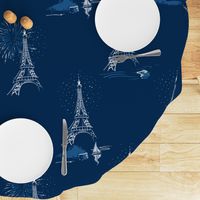 Paris Romance Wallpaper Large | Blue