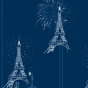 Paris Romance w Stripes Large | Classic Blue 
