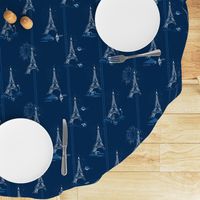 Paris Romance w Stripes Wallpaper | Classic Blue