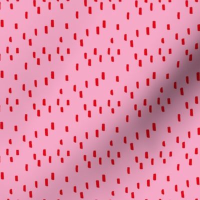 Minimal dashes and strokes abstract confetti paint brush kids design pink red valentine SMALL