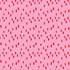 Minimal dashes and strokes abstract confetti paint brush kids design pink red valentine SMALL