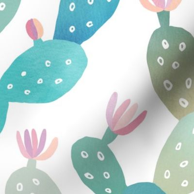 Watercolor Cacti Pattern