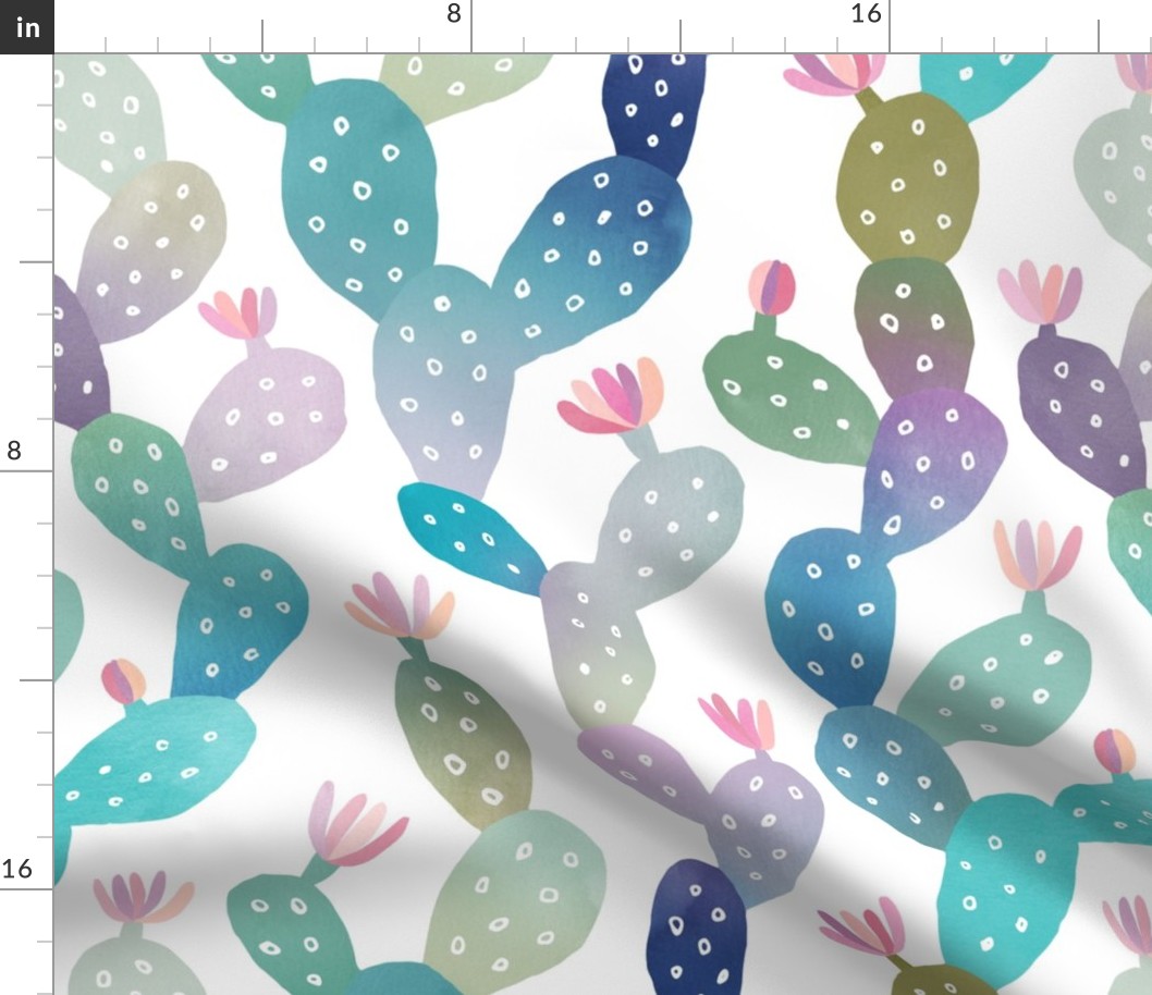 Watercolor Cacti Pattern