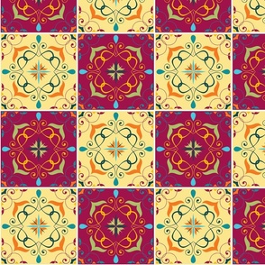 portuguese tiles - bohemian tiles - tiles fabric