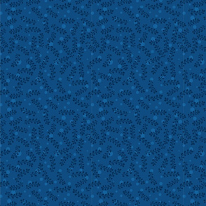 classic blue coordinate dark leaves dots