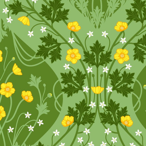 Nouveau Buttercup green extra large