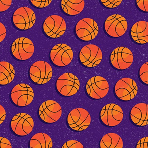 Basketballs on Purple by ArtfulFreddy