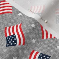 American Flag - USA - stars and flags - grey  - LAD20