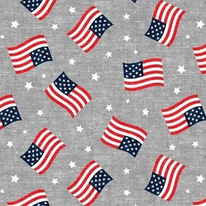 American Flag - USA - stars and flags - grey  - LAD20