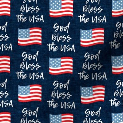 God Bless the USA - American Flag - navy - LAD20