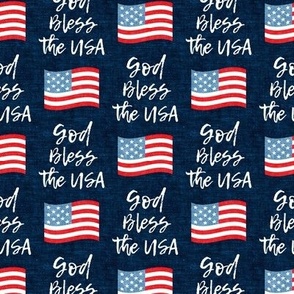 God Bless the USA - American Flag - navy - LAD20