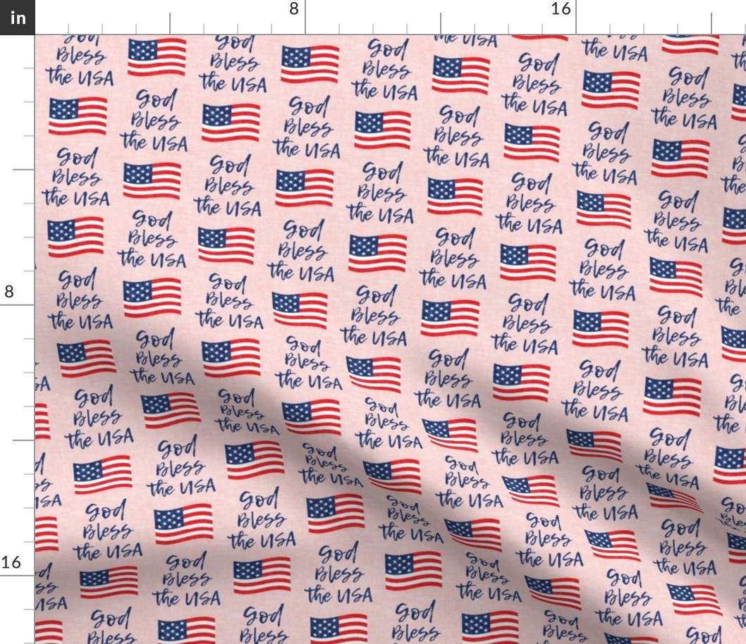 God Bless the USA - American Flag - pink - LAD20