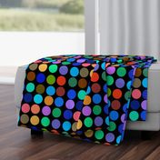 Dotty Spots #2 - multi colours on black, large 