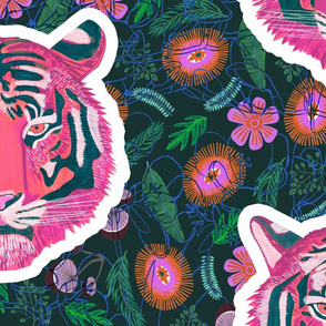 Pink Tigers Dark Large Scale