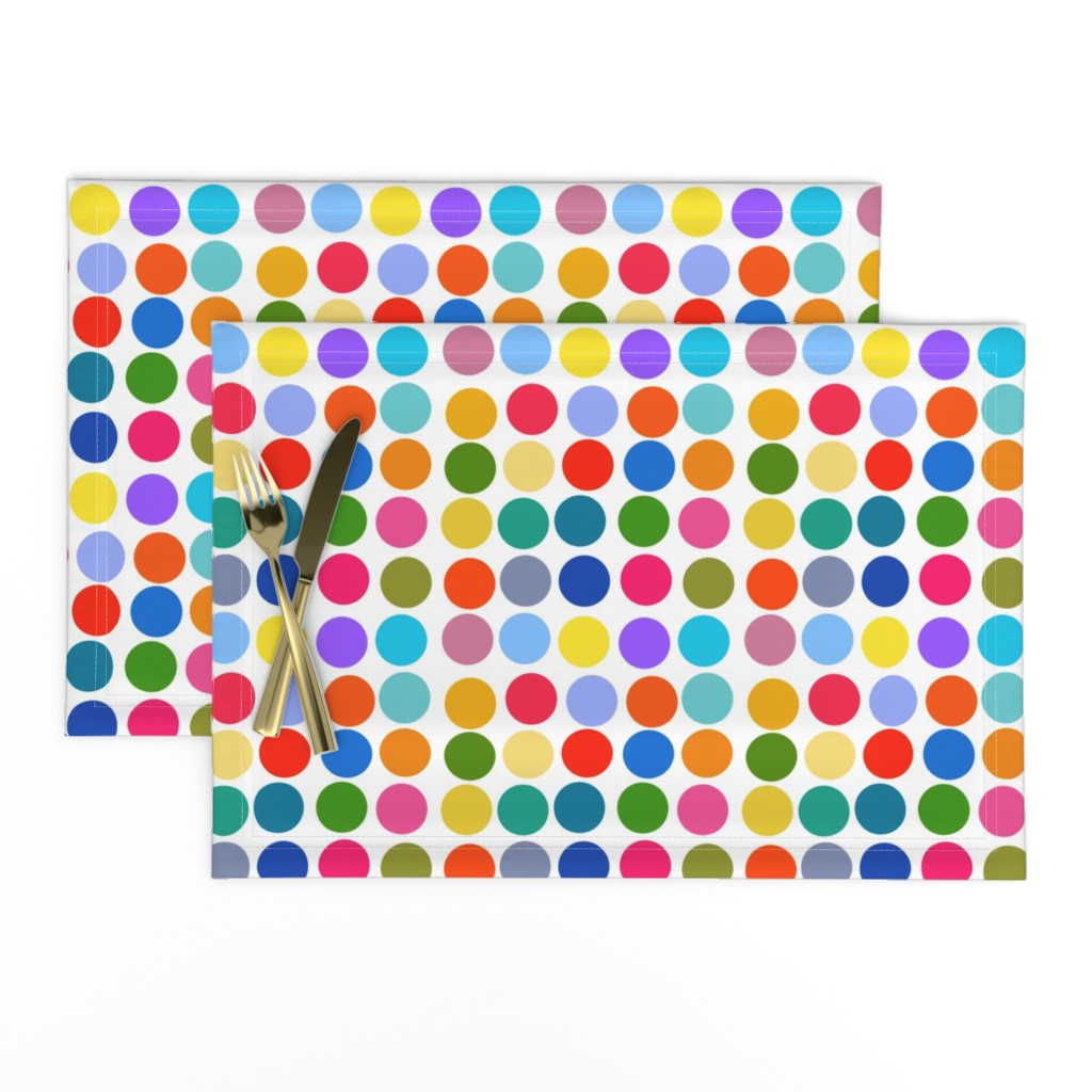 Dotty Spots #1 - multi colours on white,  medium 