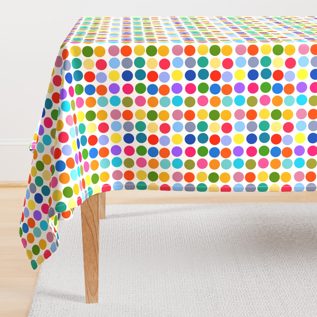 Dotty Spots #1 - multi colours on white,  medium 