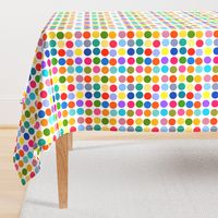 Dotty Spots #1 - multi colours on white,  medium 