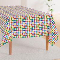 Dotty Spots #1 - multi colours on white,  medium 