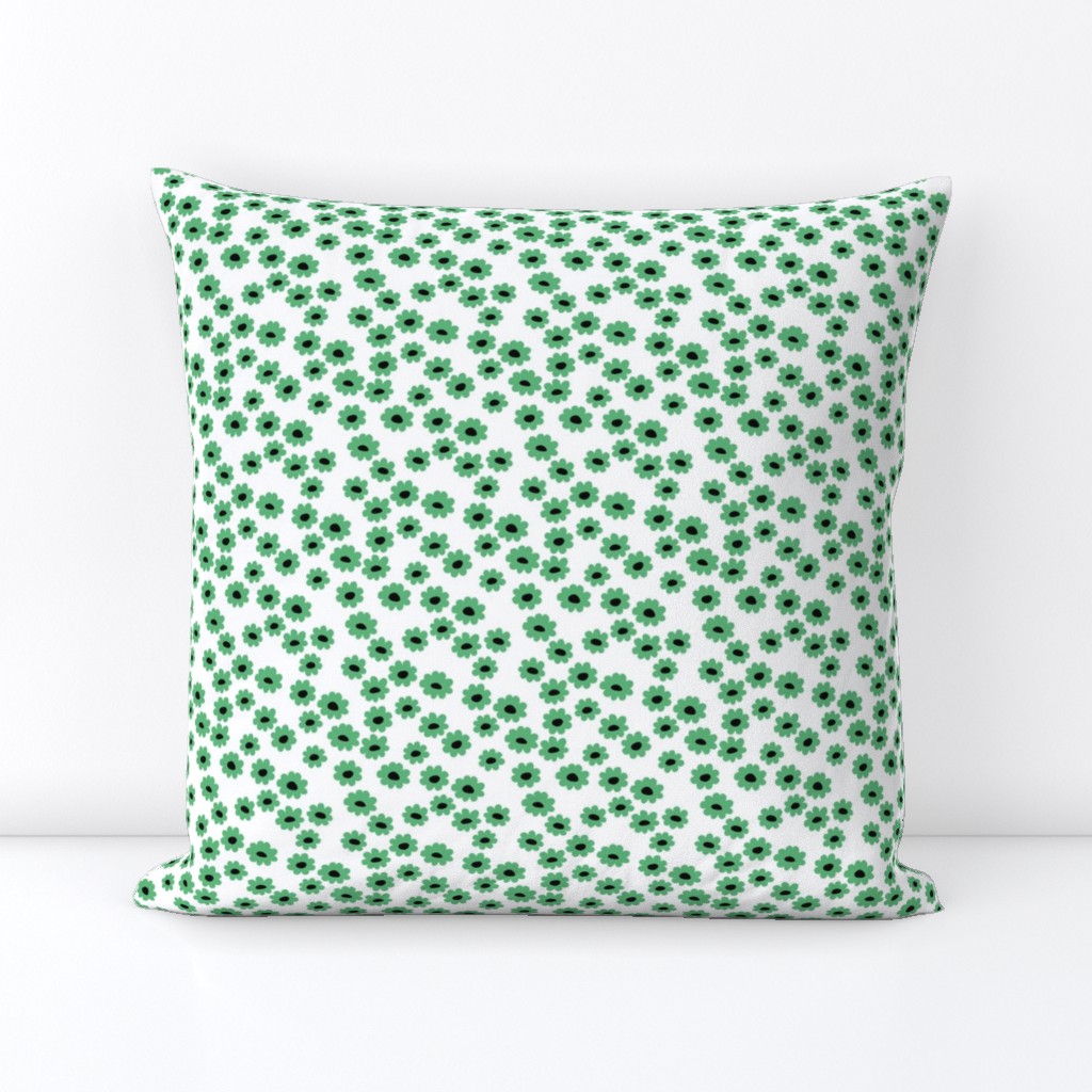 St Patrick's Day Irish daisies flower design and green blossom minimal abstract retro daffodil daisy modern grass green white small