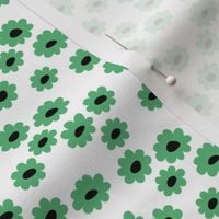 St Patrick's Day Irish daisies flower design and green blossom minimal abstract retro daffodil daisy modern grass green white small