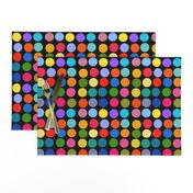 Dotty Spots #1 - multi colours on black, medium