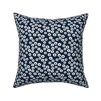 Scandinavian daisies flower design white blossom minimal abstract retro daffodil daisy modern winter navy blue night